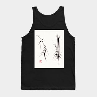 "Tao" Original sumi-e ink brush painting on paper. Tank Top